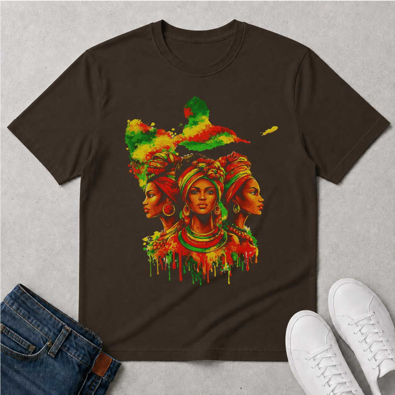 Carte de Guadeloupe - 3 portraits de femmes T-shirt femme premium